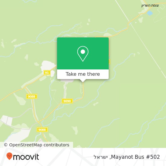 מפת Mayanot Bus #502