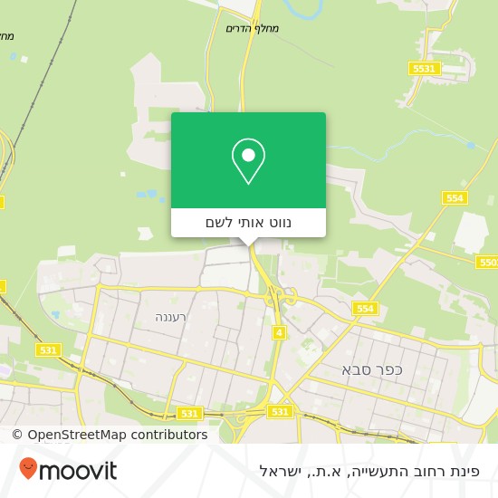 מפת פינת רחוב התעשייה, א.ת.