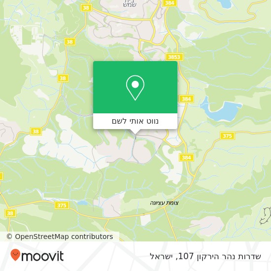 מפת שדרות נהר הירקון 107