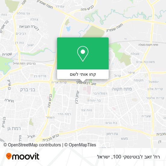 מפת רח' זאב ז'בוטינסקי 100