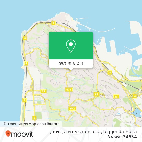 מפת Leggenda Haifa, שדרות הנשיא חיפה, חיפה, 34634