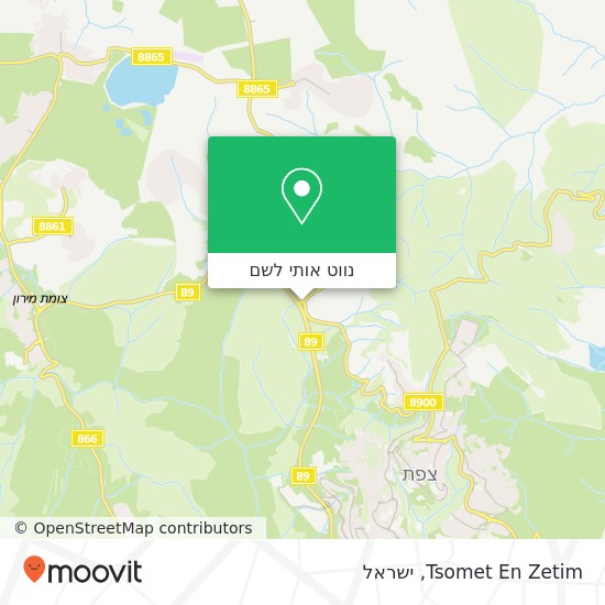 מפת Tsomet En Zetim