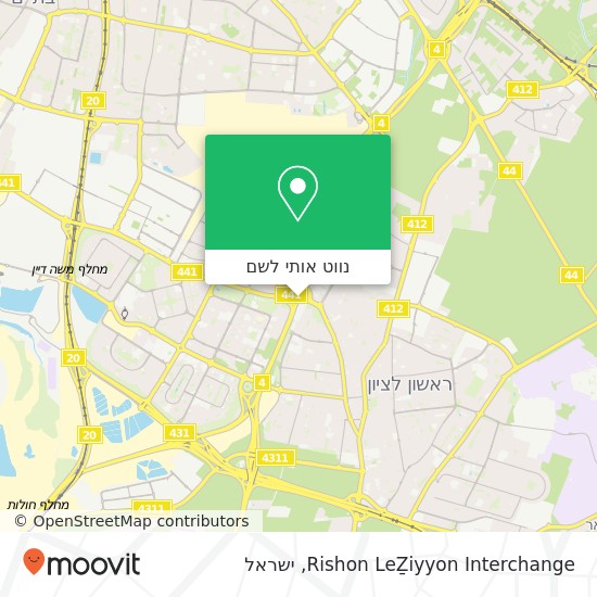 מפת Rishon LeẔiyyon Interchange