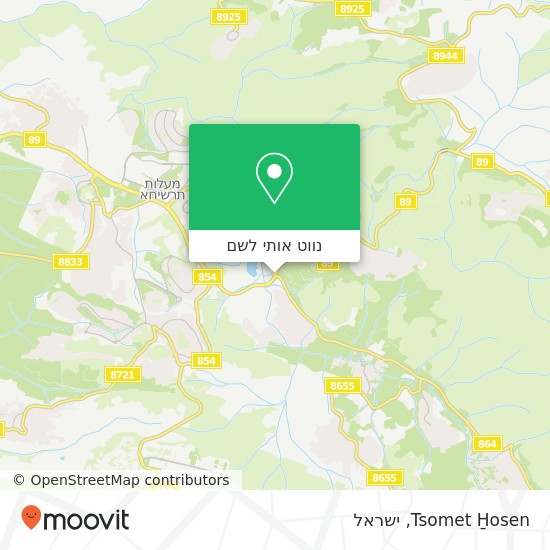 מפת Tsomet H̱osen