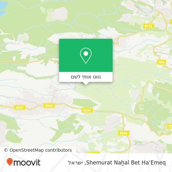 מפת Shemurat Naẖal Bet Ha‘Emeq