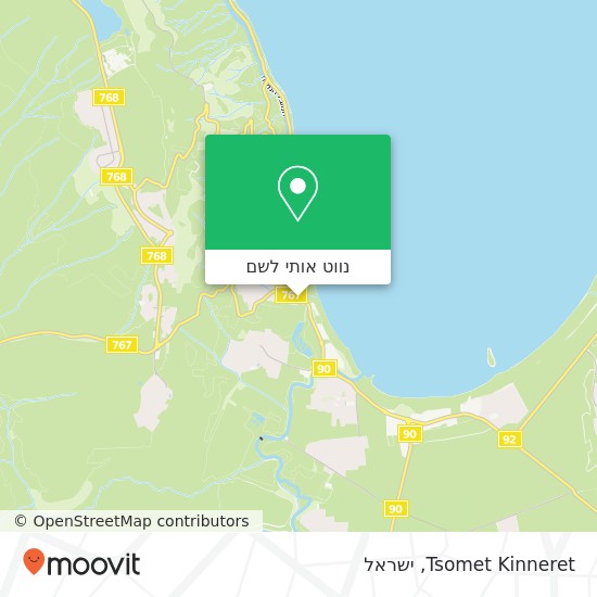 מפת Tsomet Kinneret