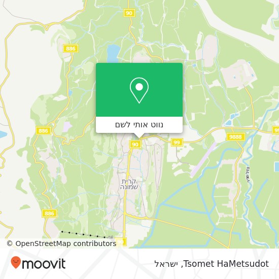 מפת Tsomet HaMetsudot