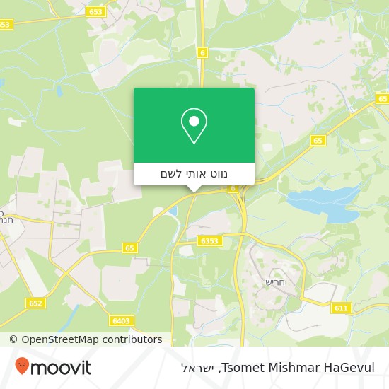 מפת Tsomet Mishmar HaGevul