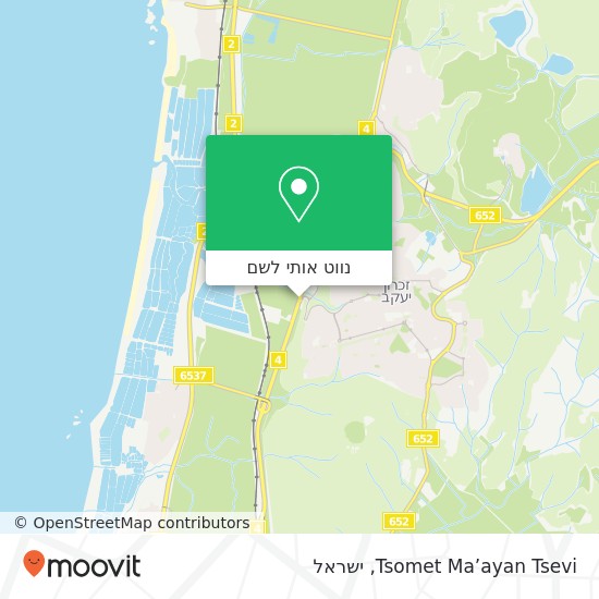מפת Tsomet Ma’ayan Tsevi