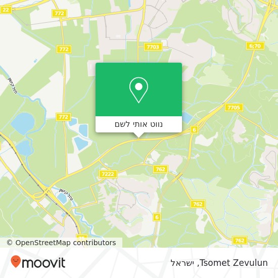 מפת Tsomet Zevulun