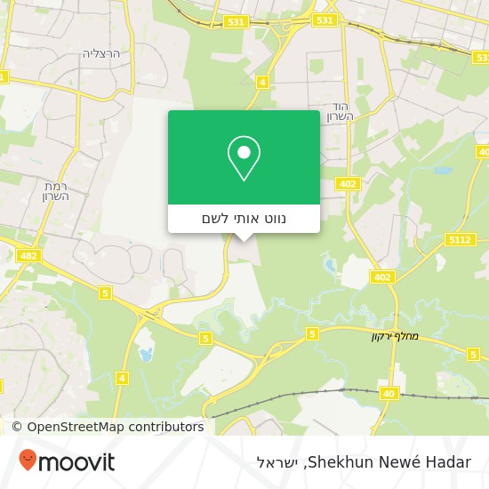 מפת Shekhun Newé Hadar