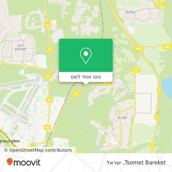מפת Tsomet Bareket