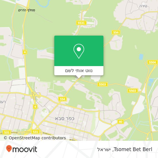 מפת Tsomet Bet Berl
