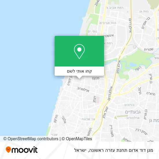 מפת מגן דוד אדום תחנת עזרה ראשונה