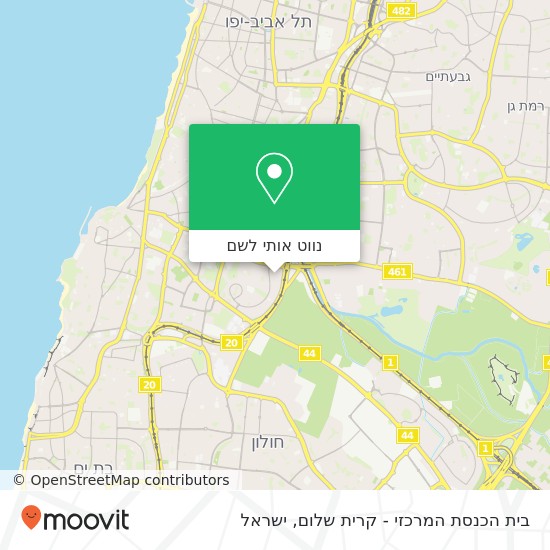 מפת בית הכנסת המרכזי - קרית שלום