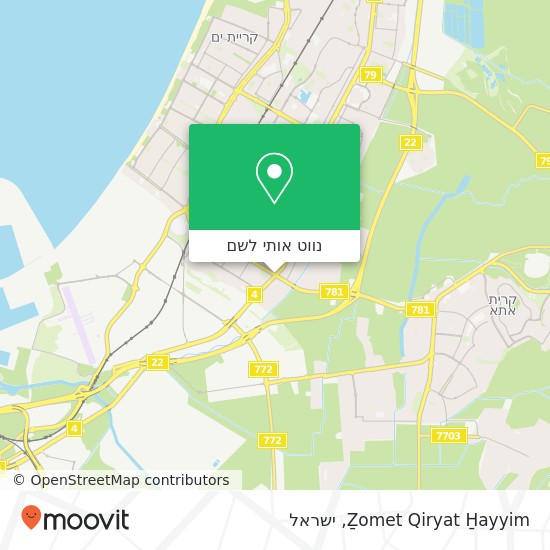 מפת Ẕomet Qiryat H̱ayyim