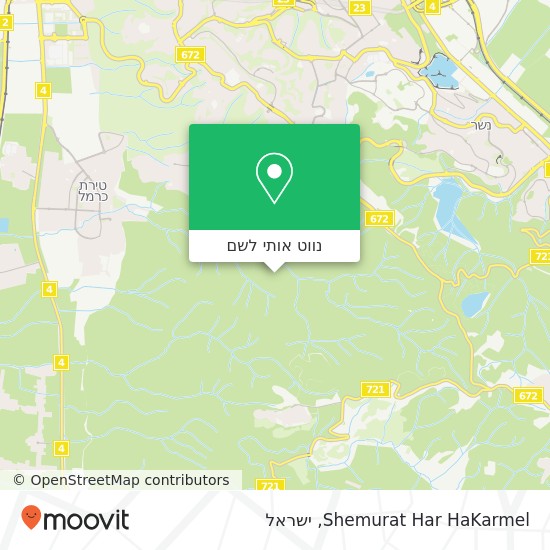 מפת Shemurat Har HaKarmel