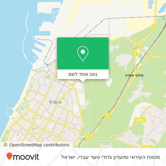 מפת מטווח העירוני ומועדון גדודי נוער עברי