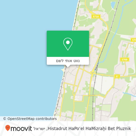 מפת Histadrut HaPo‘el HaMizraẖi Bet Pluznik