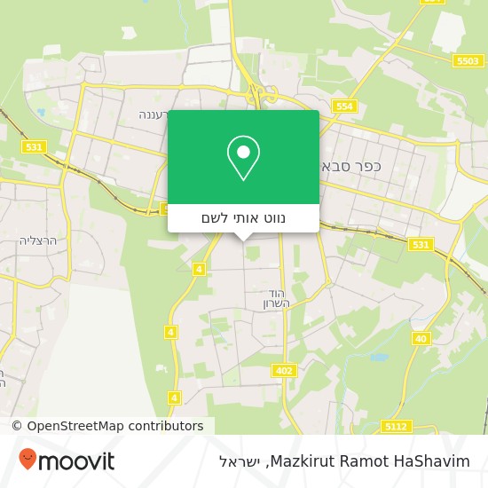 מפת Mazkirut Ramot HaShavim