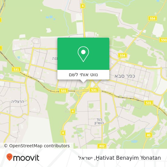 מפת H̱ativat Benayim Yonatan