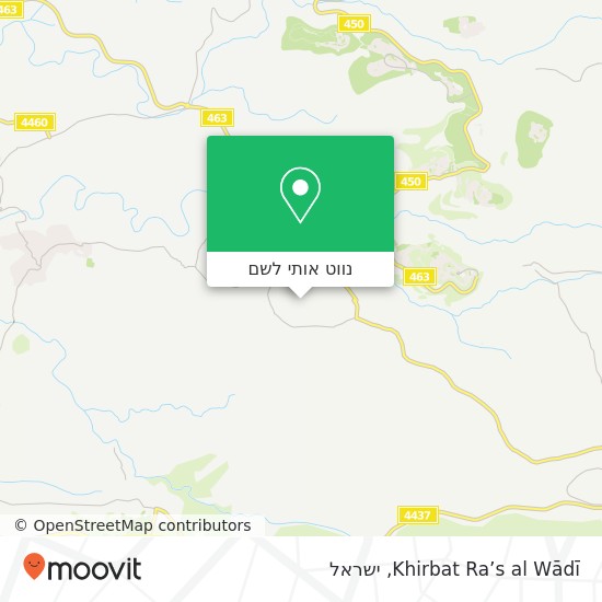 מפת Khirbat Ra’s al Wādī