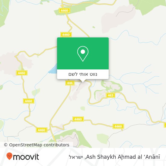מפת Ash Shaykh Aḩmad al ‘Anānī