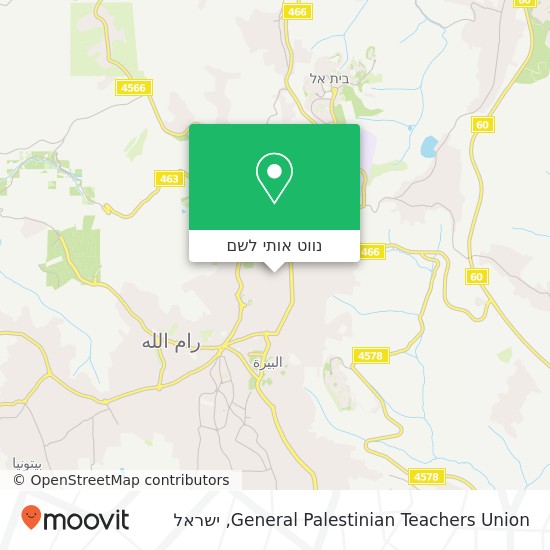 מפת General Palestinian Teachers Union