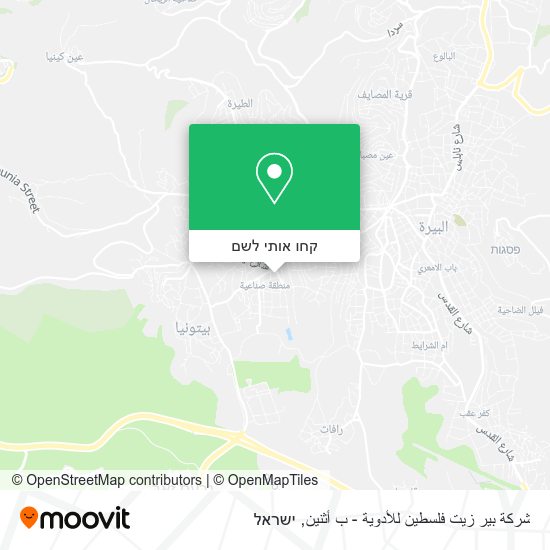מפת شركة بير زيت فلسطين للأدوية - ب أثنين