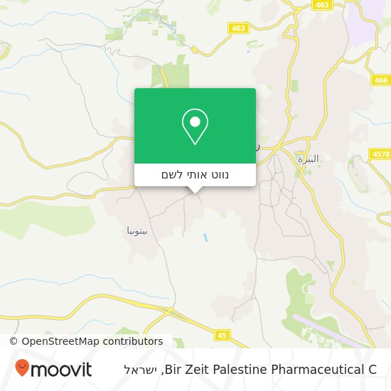 מפת Bir Zeit Palestine Pharmaceutical C