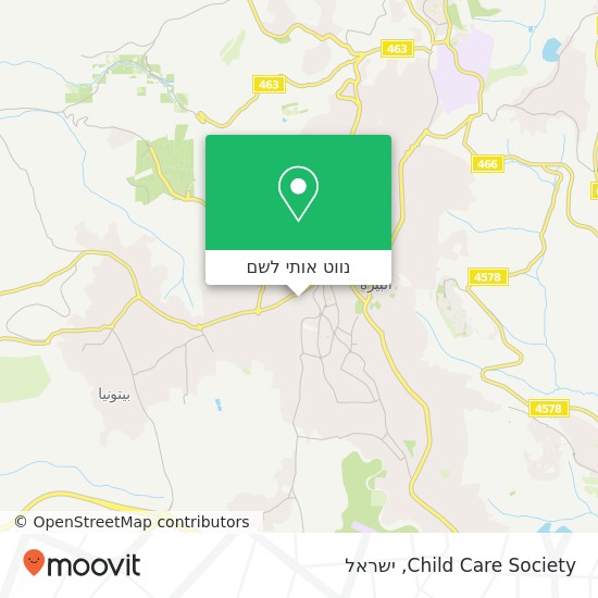 מפת Child Care Society