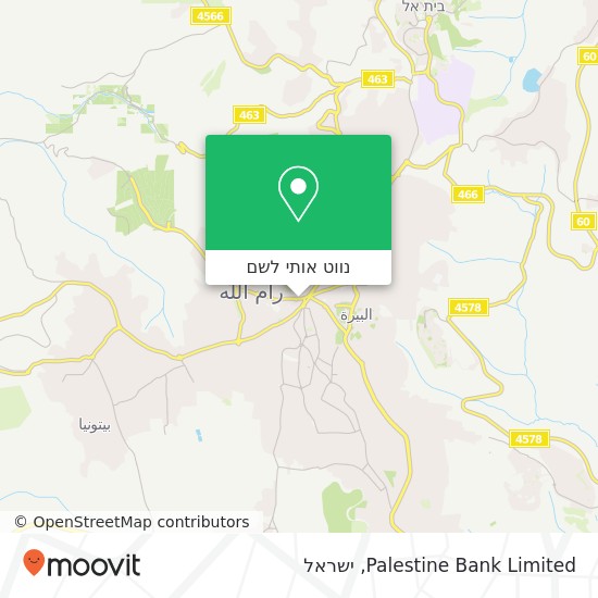מפת Palestine Bank Limited
