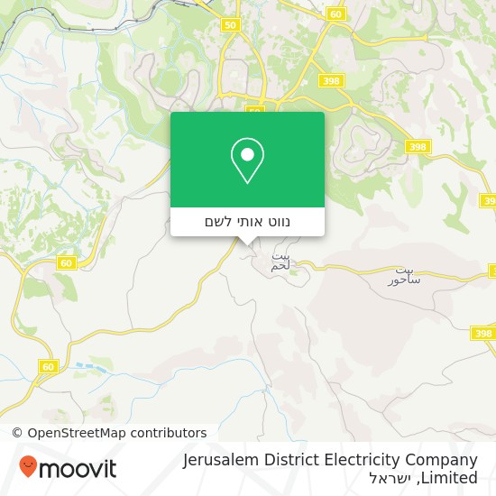 מפת Jerusalem District Electricity Company Limited