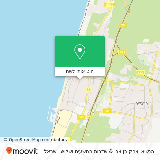 מפת הנשיא יצחק בן צבי & שדרות התשעים ושלוש