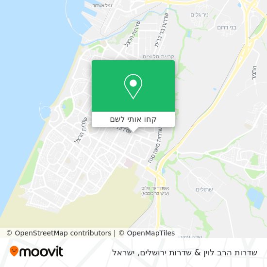מפת שדרות הרב לוין & שדרות ירושלים