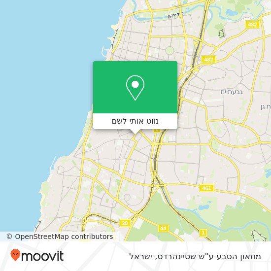 מפת מוזאון הטבע ע"ש שטיינהרדט