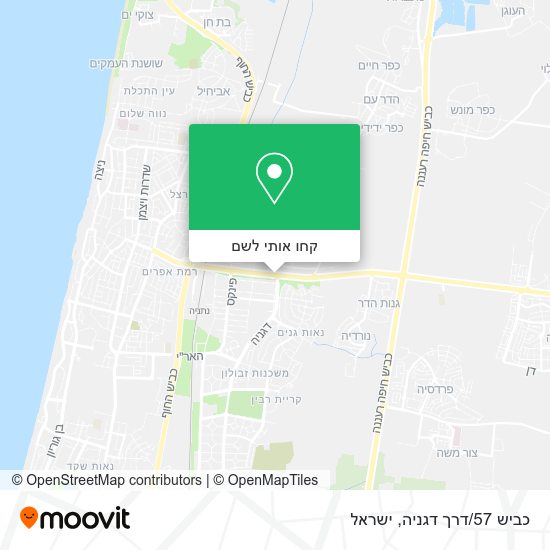 מפת כביש 57/דרך דגניה