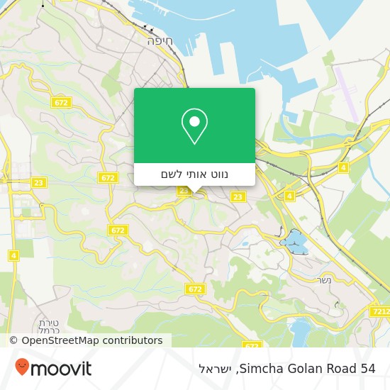 מפת Simcha Golan Road 54