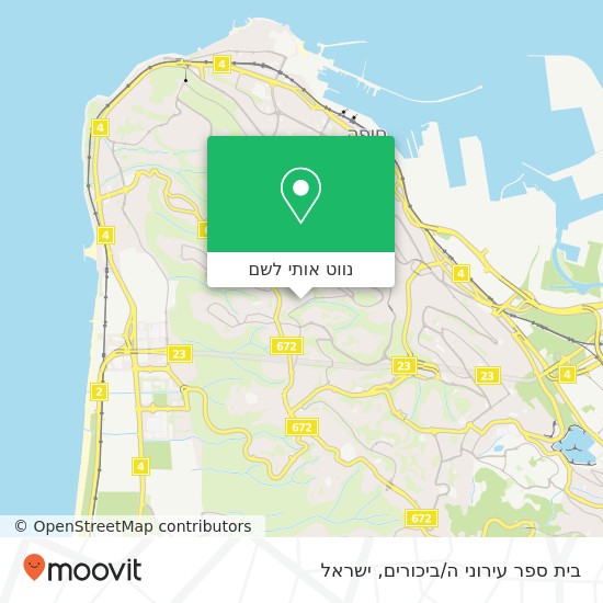 מפת בית ספר עירוני ה/ביכורים