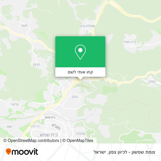 מפת צומת שמשון - לכיוון צפון