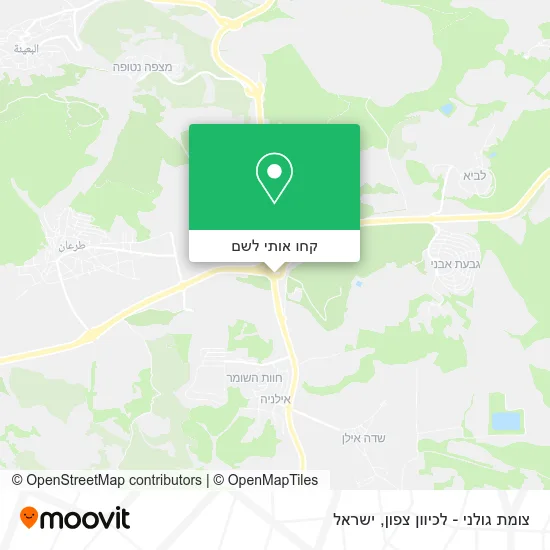 מפת צומת גולני - לכיוון צפון