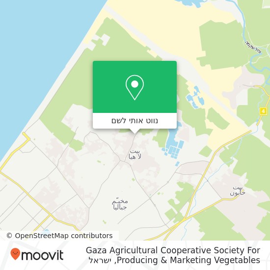 מפת Gaza Agricultural Cooperative Society For Producing & Marketing Vegetables