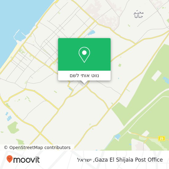 מפת Gaza El Shijaia Post Office