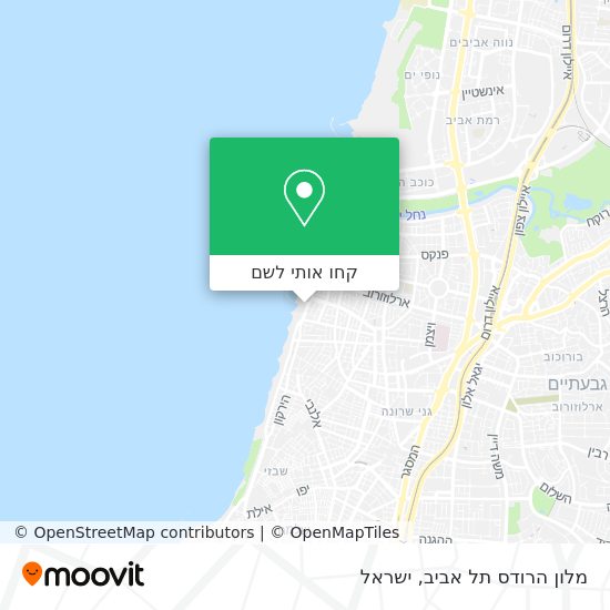 מפת מלון הרודס תל אביב