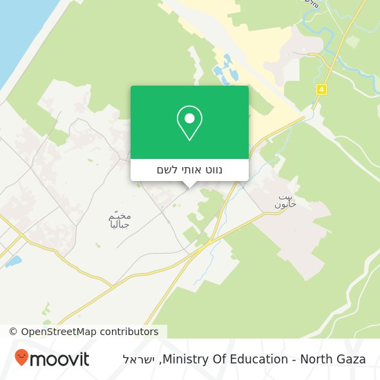 מפת Ministry Of Education - North Gaza