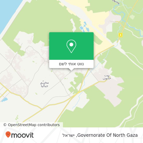 מפת Governorate Of North Gaza