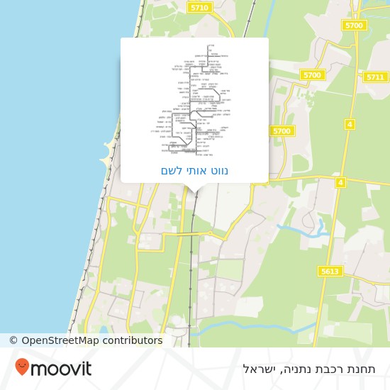 מפת תחנת רכבת נתניה