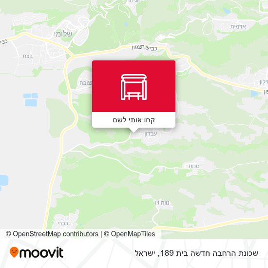 מפת שכונת הרחבה חדשה בית 189