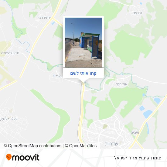 מפת צומת קיבוץ ארז
