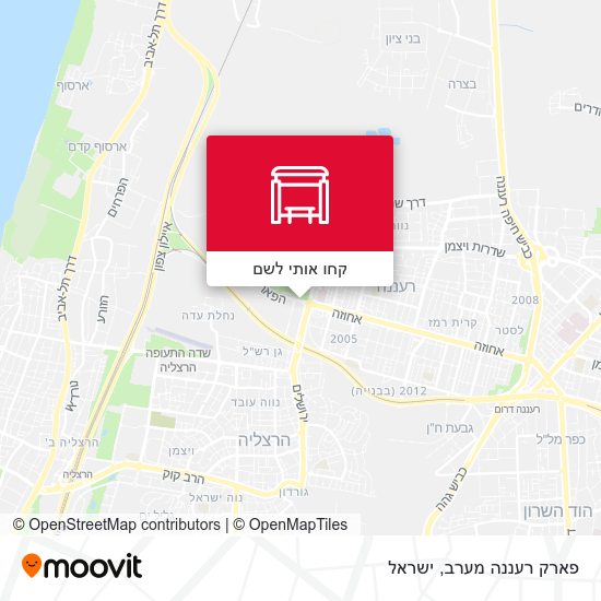 מפת פארק רעננה מערב